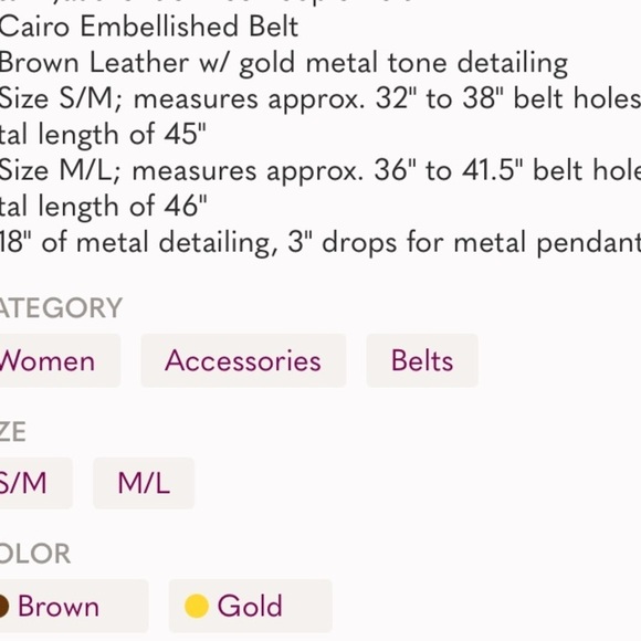 Free People Cairo Embellished Belt new with tags small/ medium main image 7